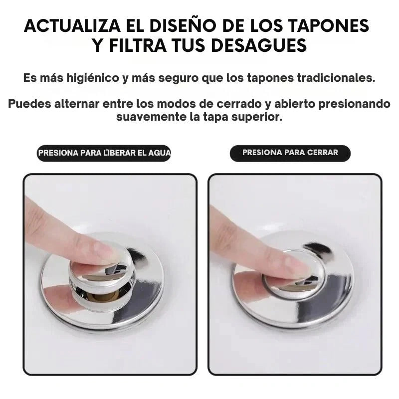 Tapón Anti-Bloqueos de acero inoxidable - compra 1 y llevas 2 -evita bloqueos perdidas por el desagüe
