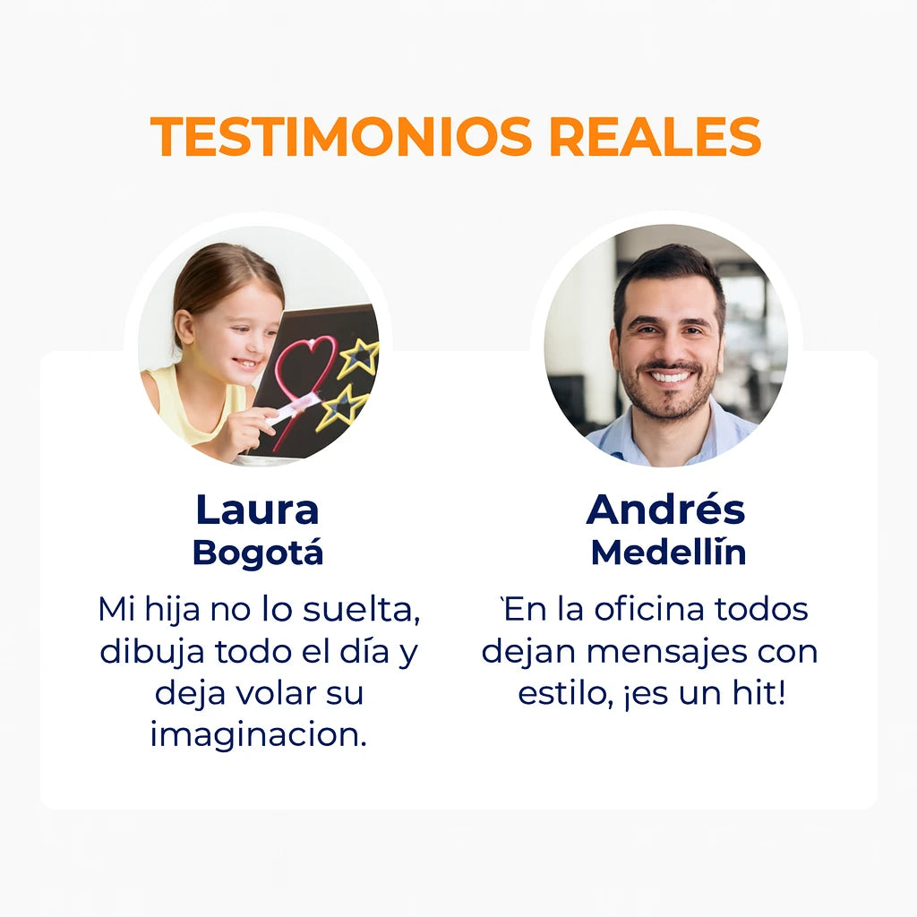 Tablero LED Neón 30×20 cm — ¡Creatividad Iluminada para Niños y Adultos!