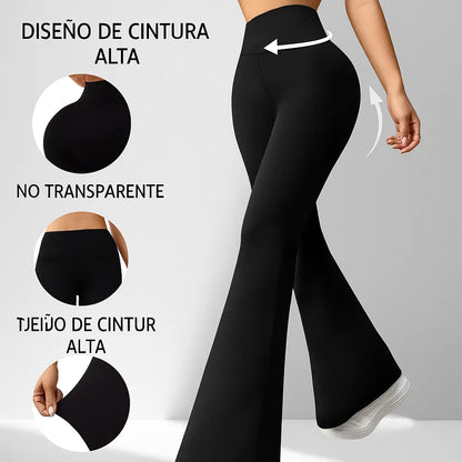 Leggings Bota Campana-Cintura Alta: Estilo que Moldea, Comodidad que Acompaña