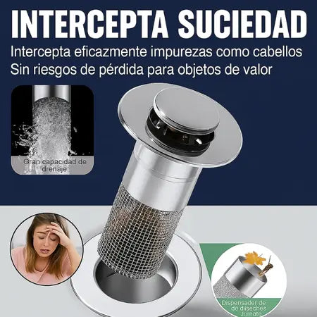 Tapón Anti-Bloqueos de acero inoxidable - compra 1 y llevas 2 -evita bloqueos  perdidas por el desagüe