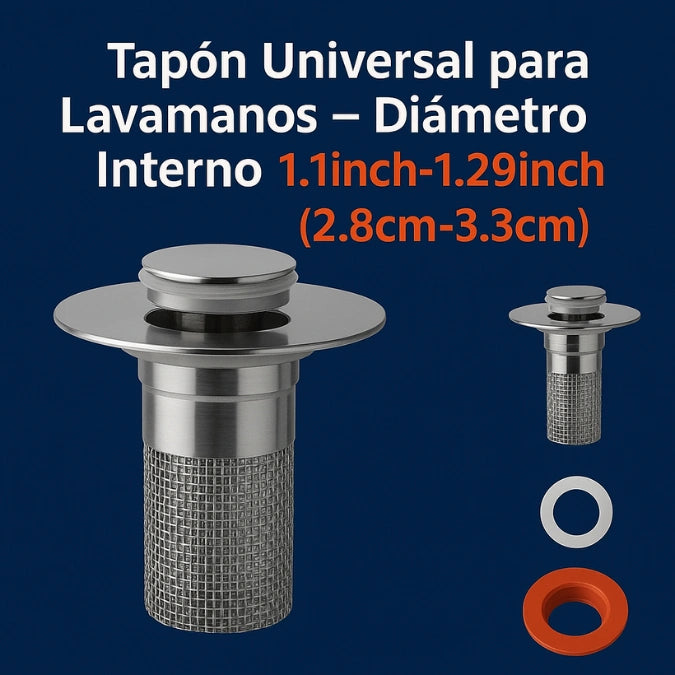 Tapón Anti-Bloqueos de acero inoxidable - compra 1 y llevas 2 -evita bloqueos  perdidas por el desagüe