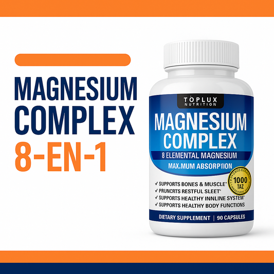 Magnesium Complex 8‑en‑1 – Las principales fórmulas de magnesio en un solo producto.