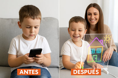 Tablero LED Neón 30×20 cm — ¡Creatividad Iluminada para Niños y Adultos!