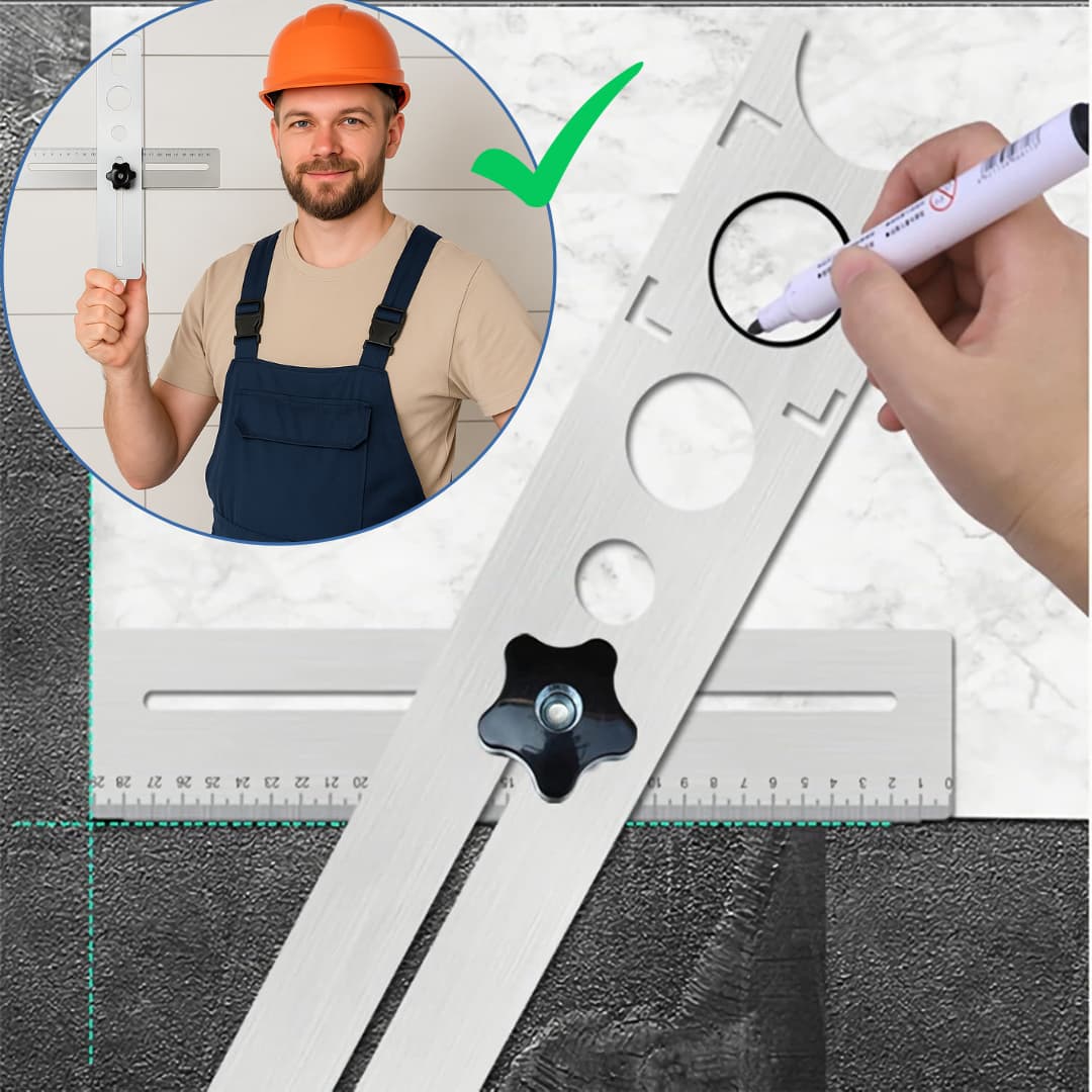 Regla Localizador Agujeros Para Baldosas-Di adiós a los cortes torcidos y al desperdicio de baldosas