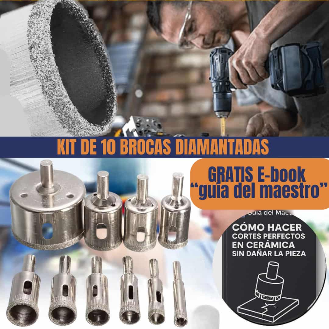 kit 10 brocas diamantadas 💎 + E-book Regalo 🎁