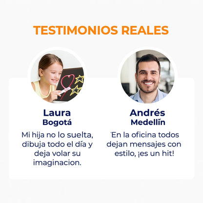 Tablero LED Neón 30×20 cm — ¡Creatividad Iluminada para Niños y Adultos!